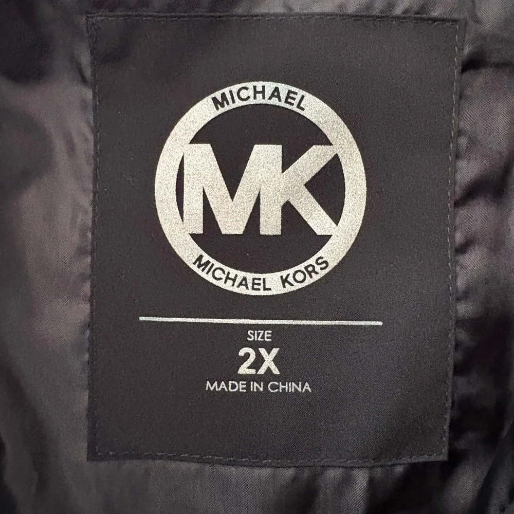 Michael Kors Women's Hooded Faux Fur-Trim Puffer Jacket 2X Black - Picture 6 of 8